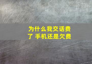 为什么我交话费了 手机还是欠费